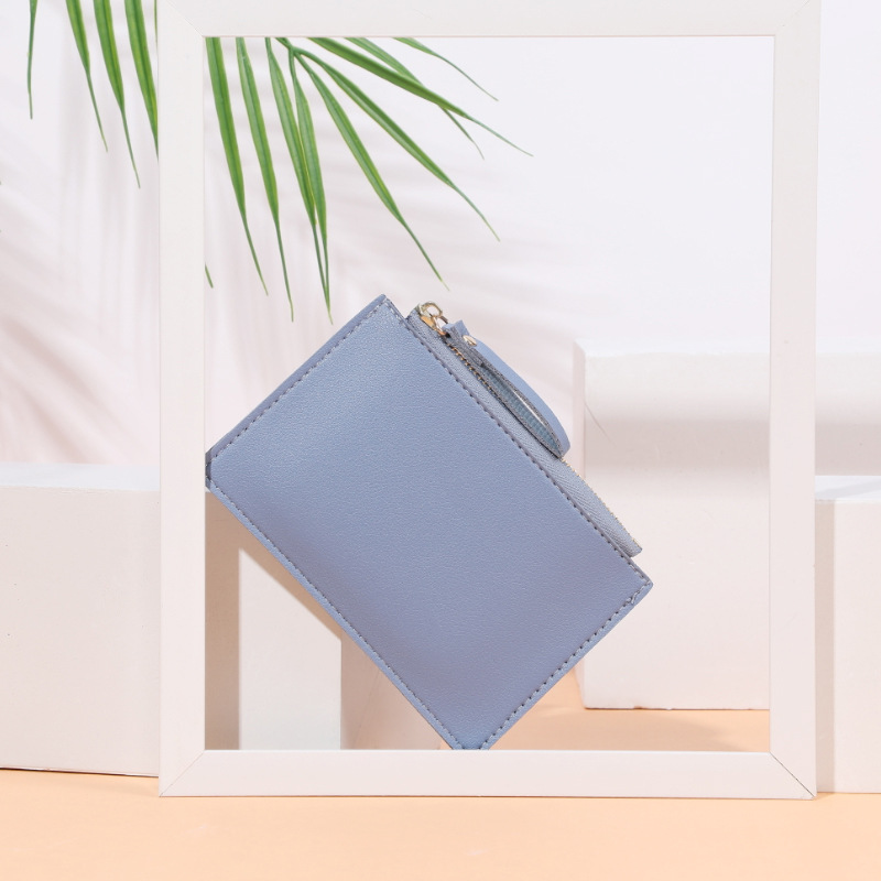 New wallet card case for women, simple, fashionable and classic solid color zipper bag, coin purse for women, ins Application Scenario