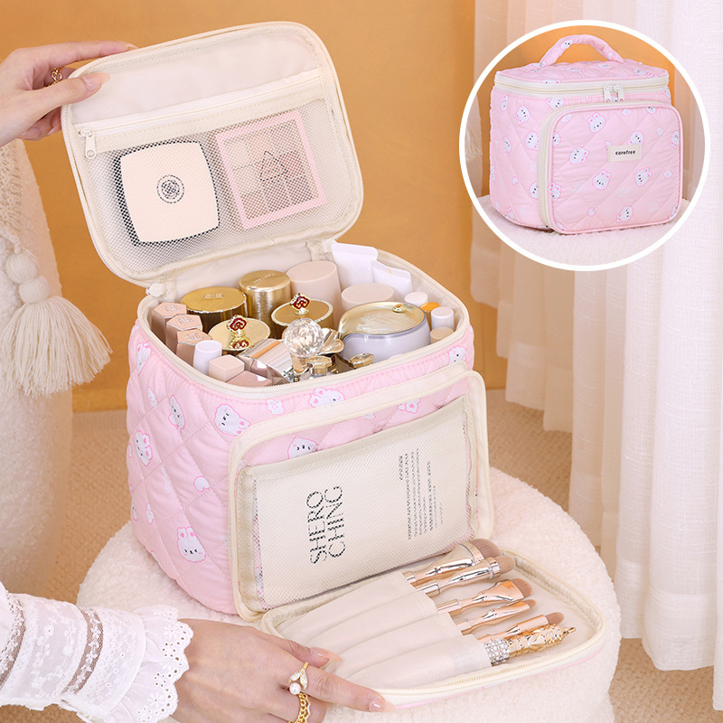 New high-appearation-level multi-functional magic makeup bag, zoned storage for cosmetics, travel portable toiletry bag full figure