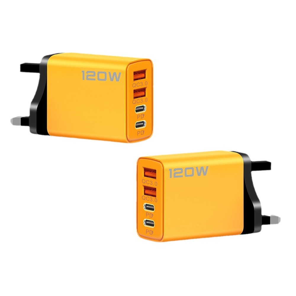 The 120W dual PD+ dual USB charger is suitable for the type-c charging heads of Apple, Huawei and Xiaomi mobile phones in Europe, America and the UK Item Picture