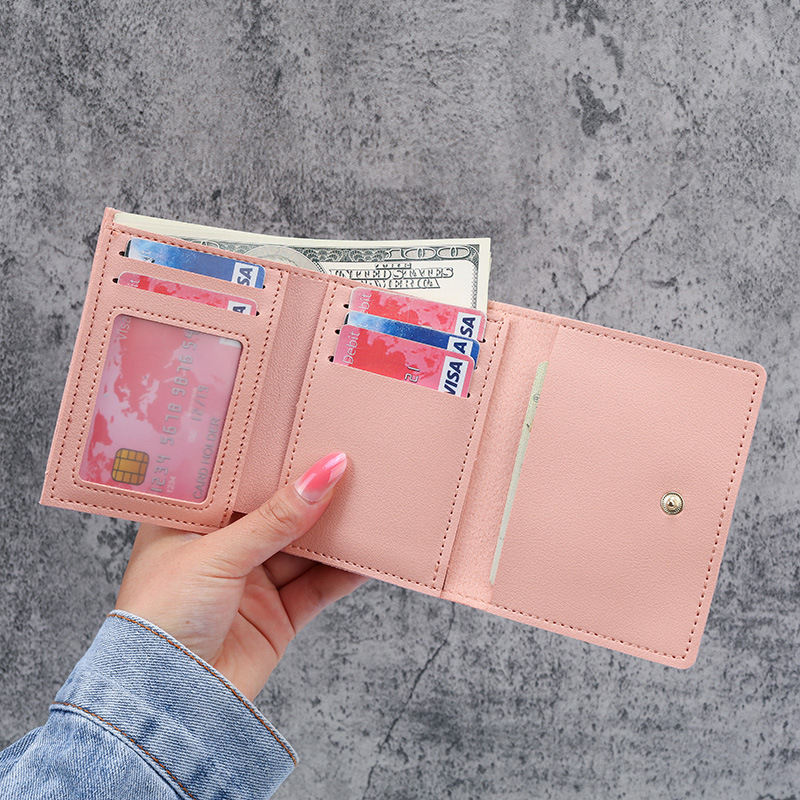 Factory Direct sales 2021 Short Wallet, Cute cartoon student 30% off Wallet, Fashionable buckle women's wallet Application Scenario