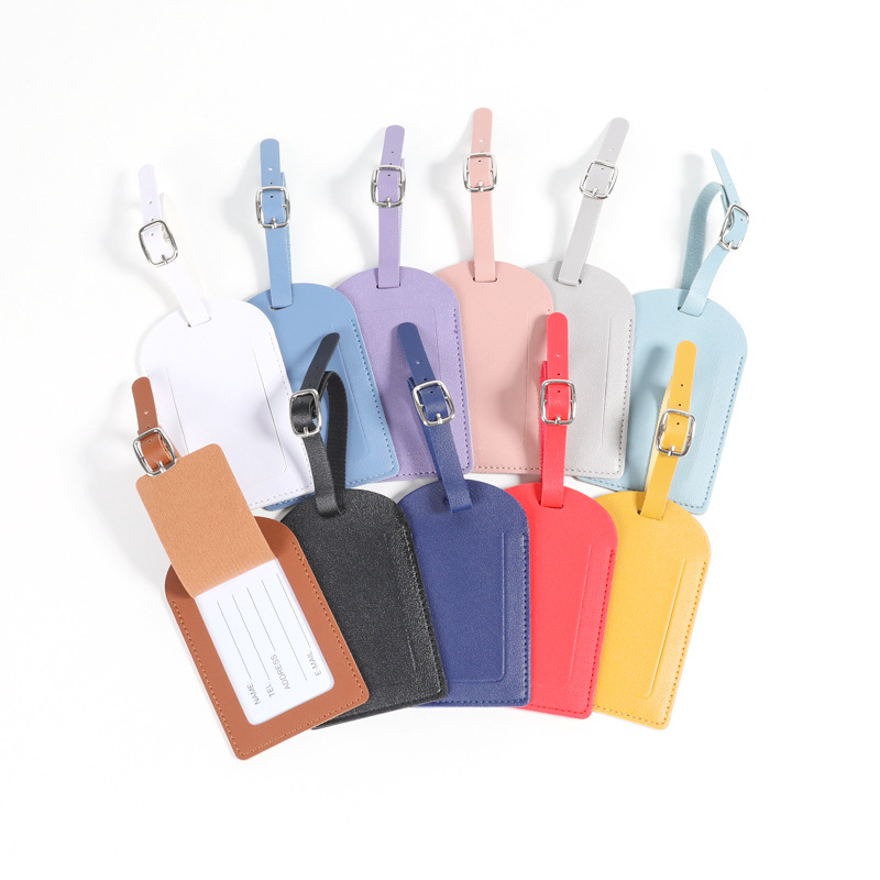 New best-selling multi-color aircraft boarding passes, information signboards, luggage boarding passes, PU soft leather luggage tags, suitcases Specification drawing