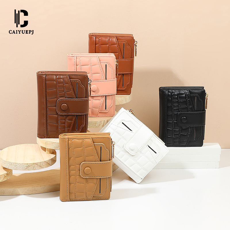 New women's cross-border wallet, short stone pattern, crocodile pattern, multi-slot wallet, versatile coin purse details Picture