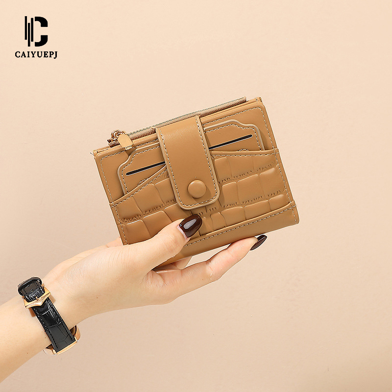New women's cross-border wallet, short stone pattern, crocodile pattern, multi-slot wallet, versatile coin purse full figure