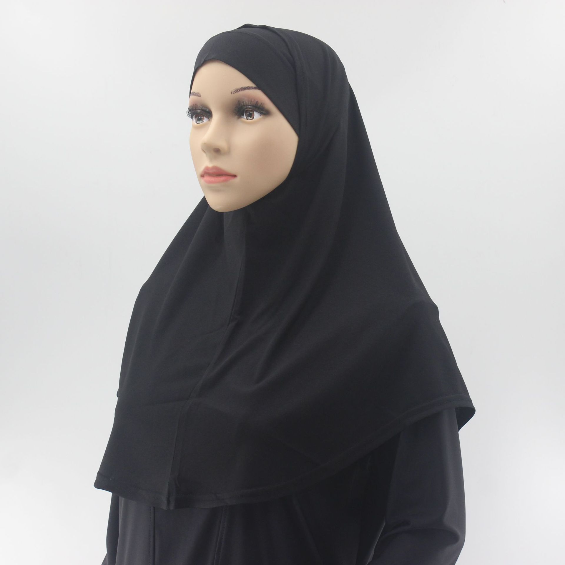 Middle Eastern women's two-piece headscarf set, Saudi Dubai Arab scarf, crystal linen fabric hijab scarf, Muslim headscarf Item Picture