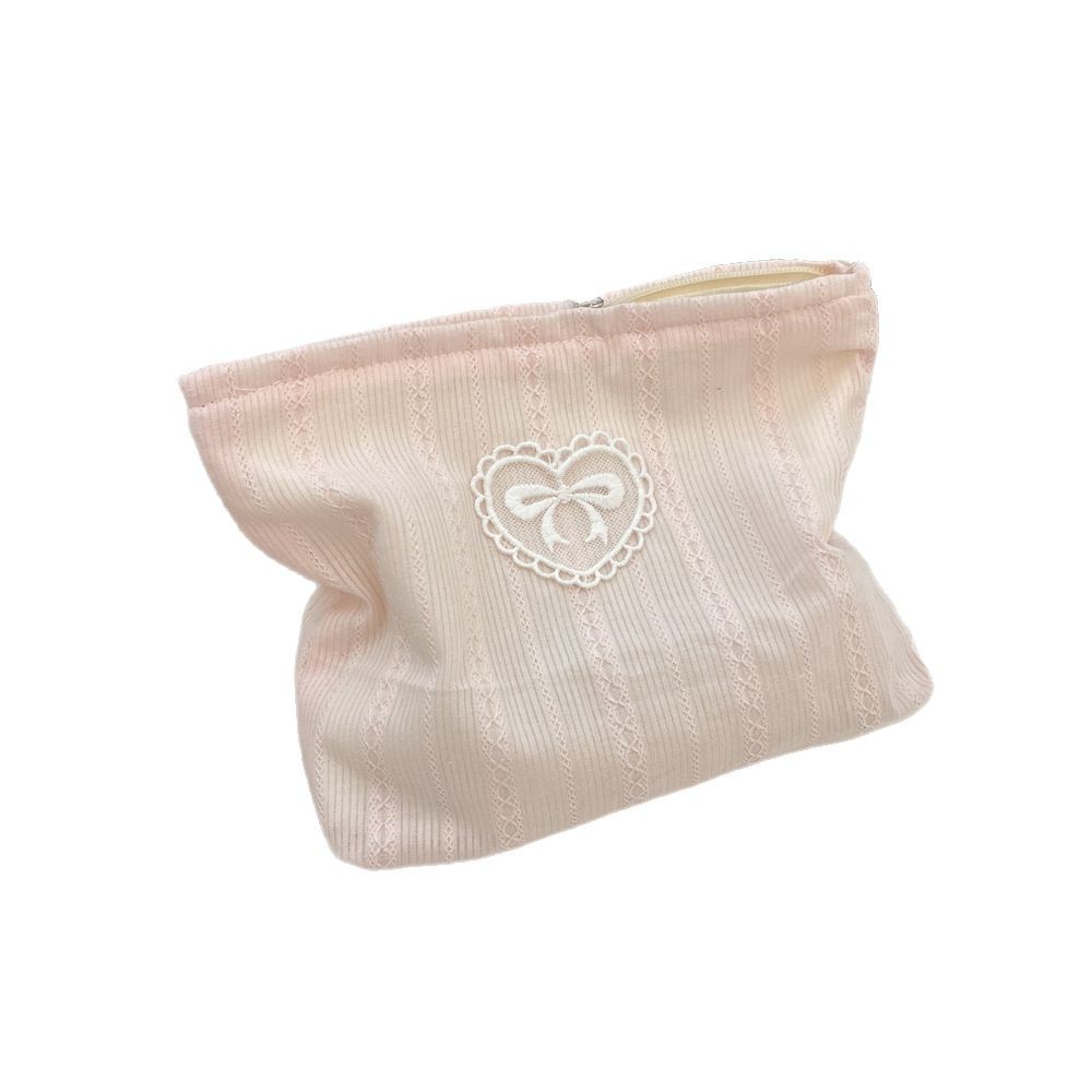 5331 Fresh color bow makeup bag, large-capacity storage bag, skincare product organizing bag, shopping clutch Item Picture