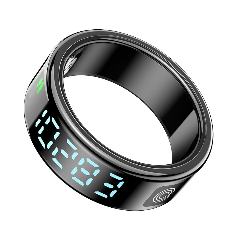 SR08 Smart Ring with display screen, step count, heart rate, blood oxygen count, multi-functional smart ring for cross-border Application Scenario
