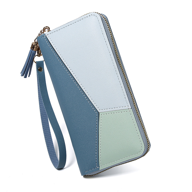 New single-pull ladies' wallet, zipper clutch, fashionable European and American wallet, large-capacity soft leather loose change phone case Item Picture