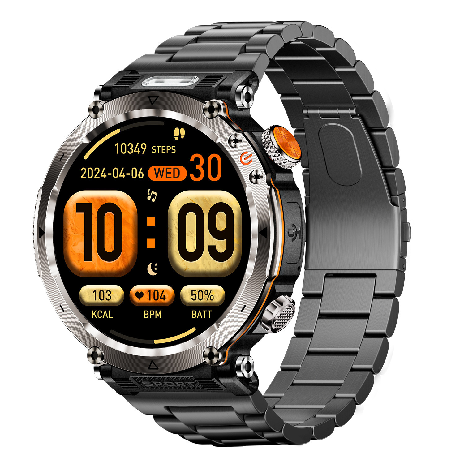 The new cross-border product HT30 smartwatch features outdoor sports, water resistance, Bluetooth call function, 1.7 large screen, heart rate and blood oxygen LED light Specification drawing