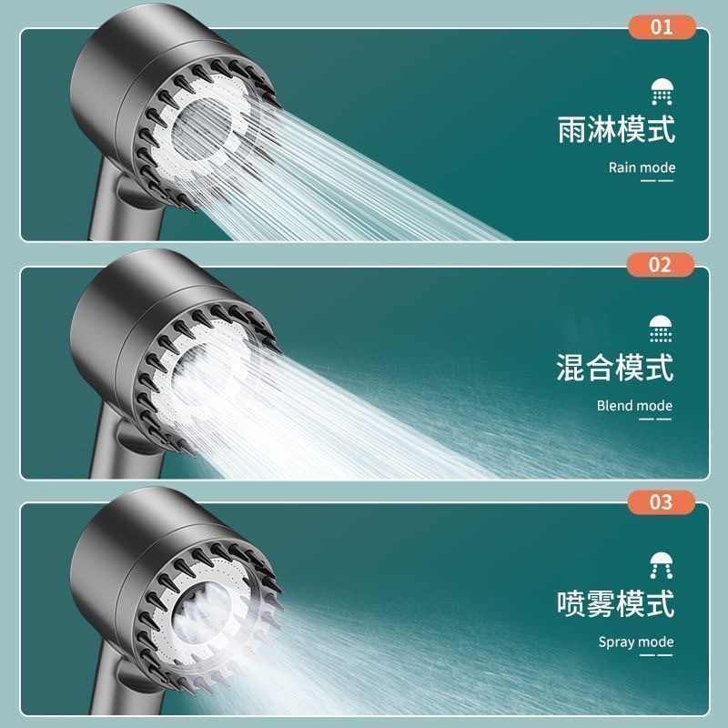 Daibi powerful pressurized showerhead, ultra-high pressure nozzle, massage six-in-one shower, large water output, household bathroom heater, showerhead details Picture