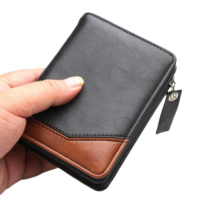 New men's wallet, retro and simple, multi-slot wallet, short style wholesale, fashionable for young people in foreign trade, large capacity wallet Item Picture