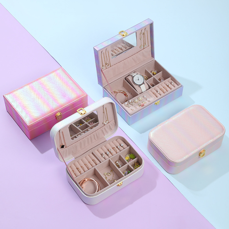Jewelry box, large capacity, multi-functional, convenient, popular earrings and jewelry box, jewelry storage box for European princesses full figure