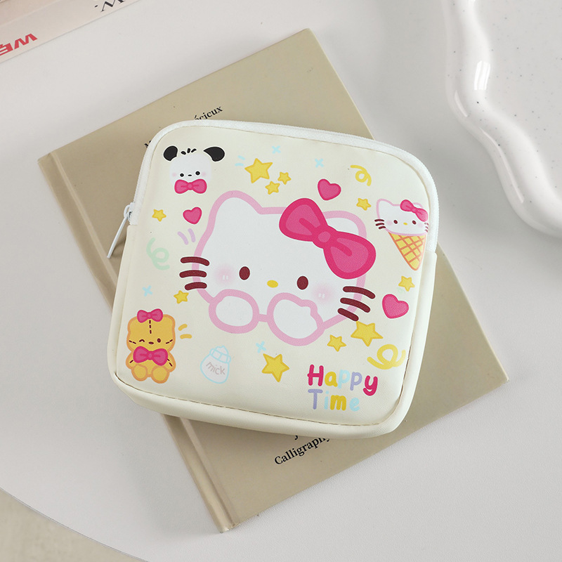2025 Summer New Cartoon cute cartoon sanitary napkin storage bag, large capacity portable mini bag, menstrual care bag full figure