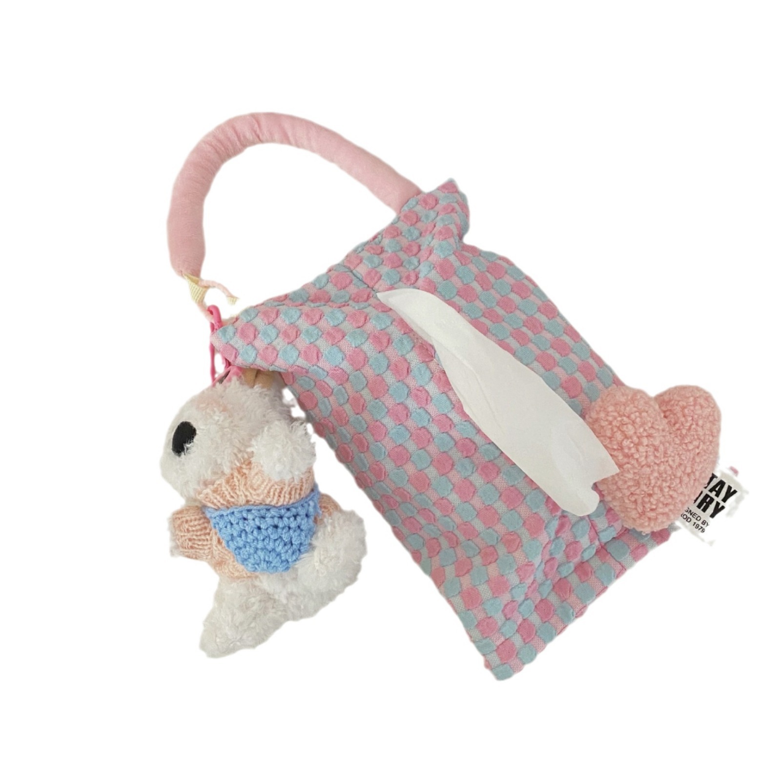 Cute Xigao Di fabric car tissue box hanging creative car tissue box, car seat tissue bag hanging bag Item Picture