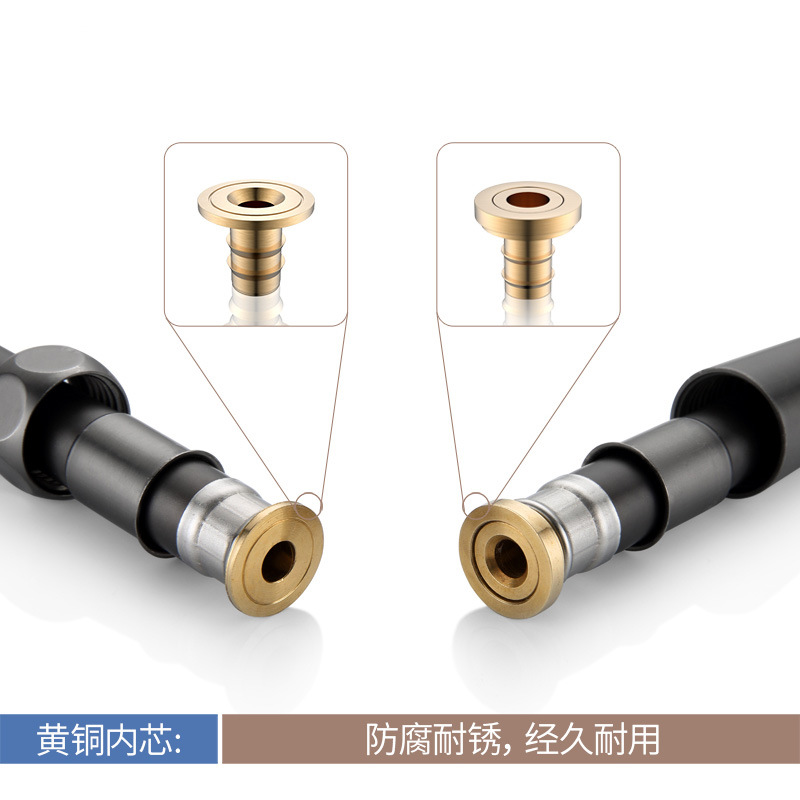 Gun gray showerhead hose, 1.5/2 meters pvc explosion-proof, universal shower head for bathrooms and toilets, high-temperature resistant water pipe Specification drawing