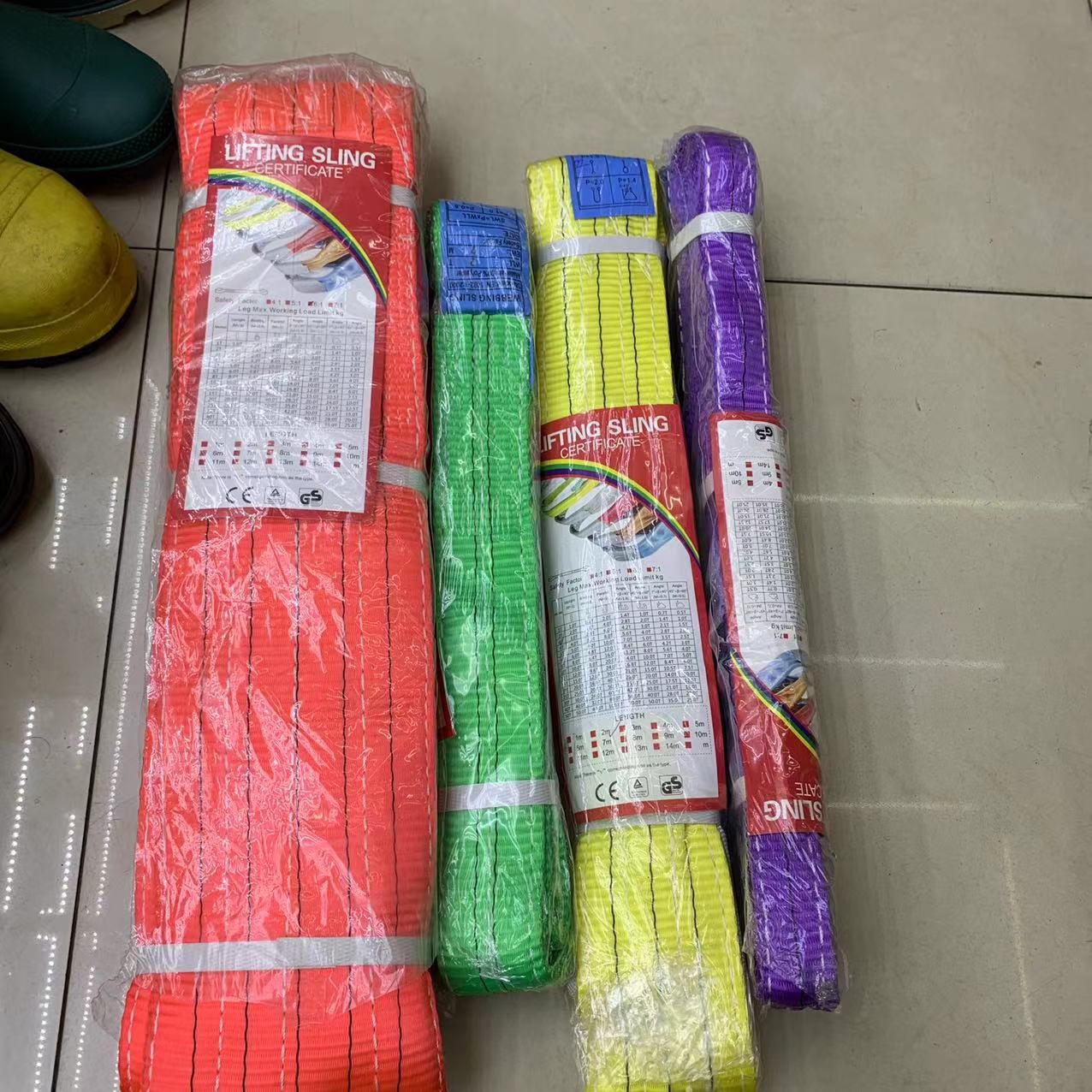 扁平彩色吊装带工业起重吊装带高强度吊装带吊车专用涤纶吊机吊带