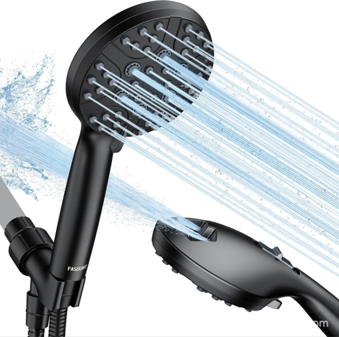 Cross-border American seven-speed dual spray gun silicone water outlet shower pressurized universal bathing handheld shower head Specification drawing