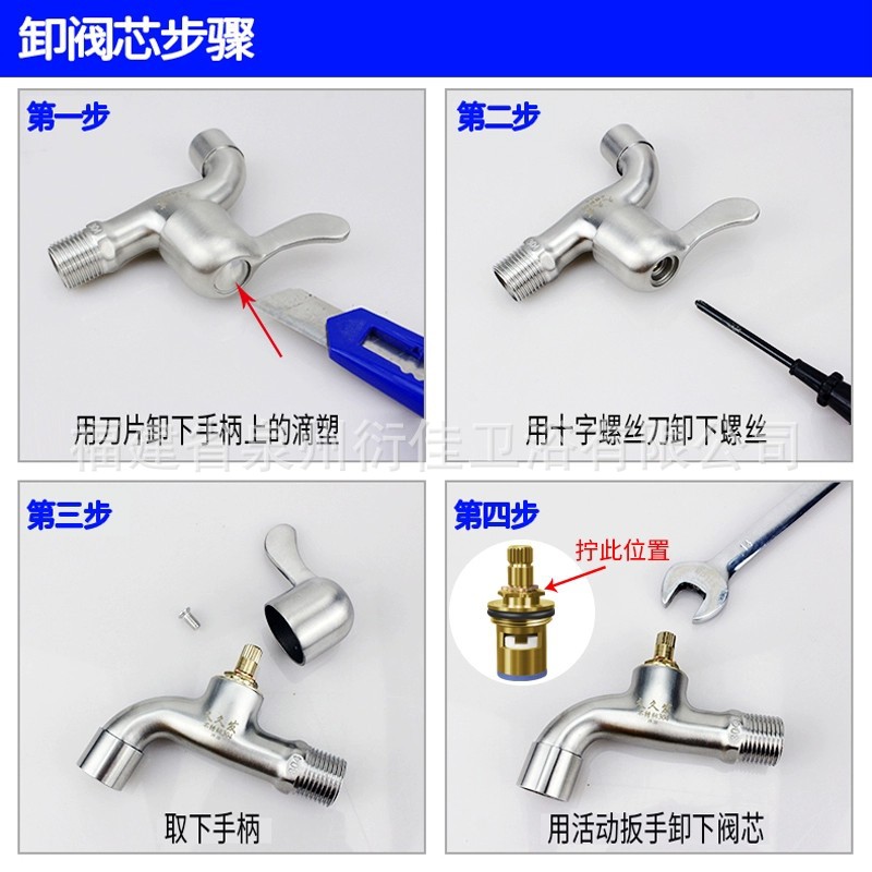 Faucet accessories, valve cores, cold and hot water faucets, ceramic valve cores, copper quick-opening copper heads, kitchen faucet valve cores Application Scenario