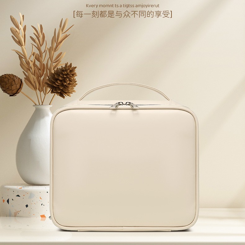 Korean InS-style large-capacity makeup bag, high appearance level makeup box, high-end feel, women's portable storage bag with compartments full figure