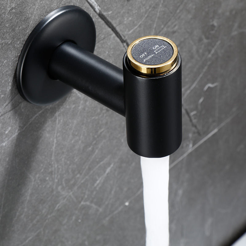 All-copper wall-mounted faucet, fully automatic black washing machine quick-opening faucet, balcony single cold water nozzle manufacturer supply full figure