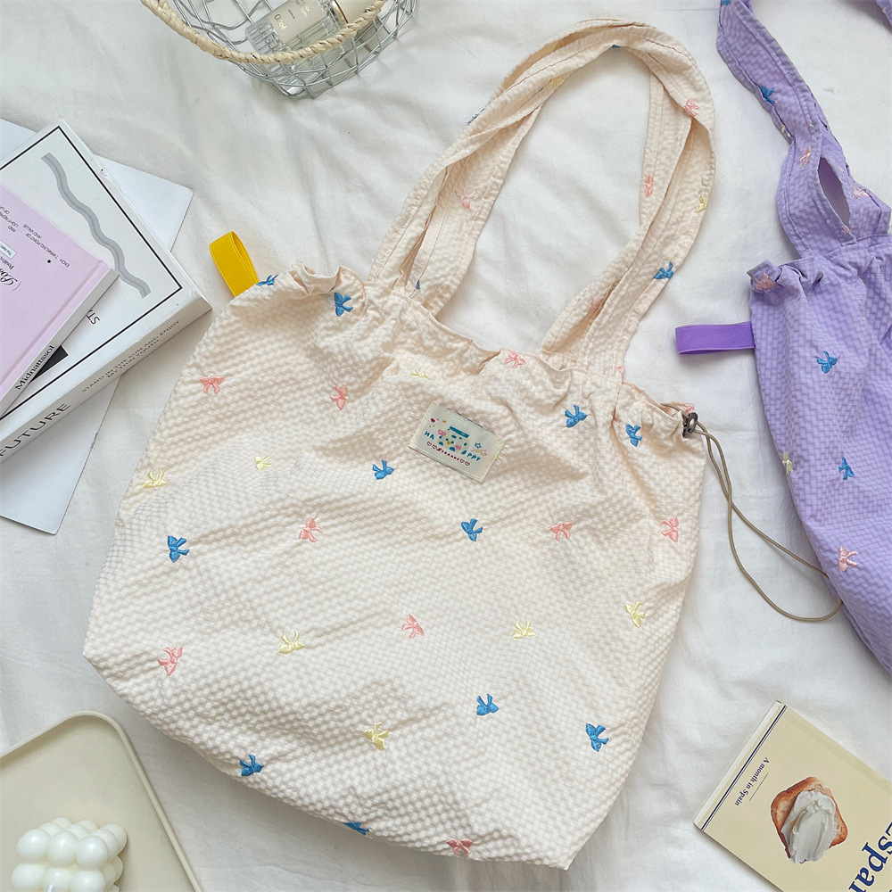 56221 2025 New Style Fresh and niche design bow single-shoulder bag Fashionable and casual underarm bag tote bag Specification drawing