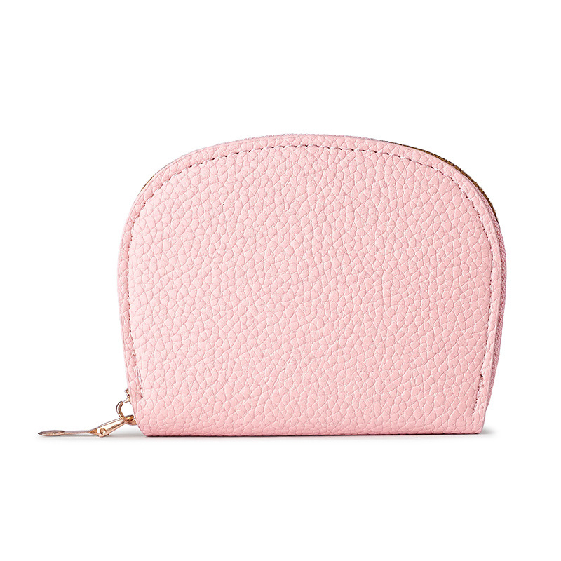 Fashionable and fresh shell semi-circular organ card case for women, multi-slot large-capacity card holder, credit card storage bag for delivery Item Picture