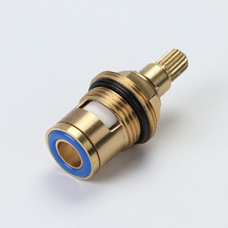 Cold and hot double boiling water faucet valve core 51 long double-tooth thickened bathtub and kitchen faucet valve core repair parts details Picture