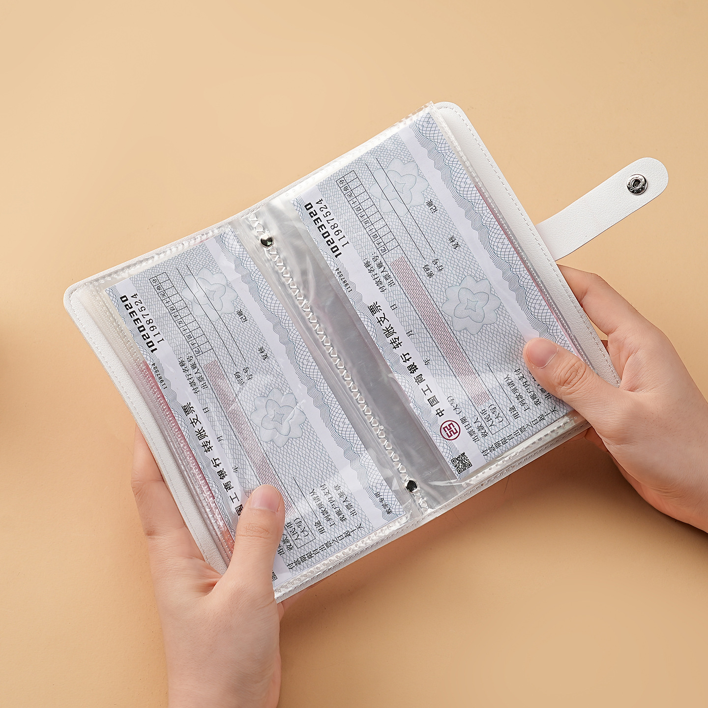 This Chinese-style bill storage book, 2025 new model of fixed deposit certificate holder, large-capacity multi-functional storage Specification drawing