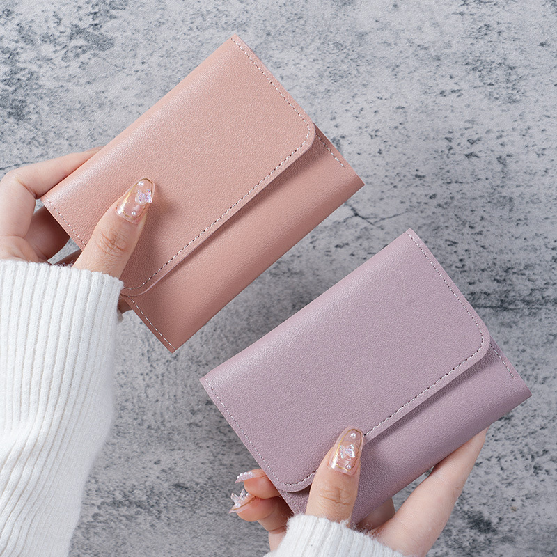 Simple and short ladies' wallet, student ticket clip, multi-functional card bag, 30% off loose change, ultra-thin smooth wallet Specification drawing