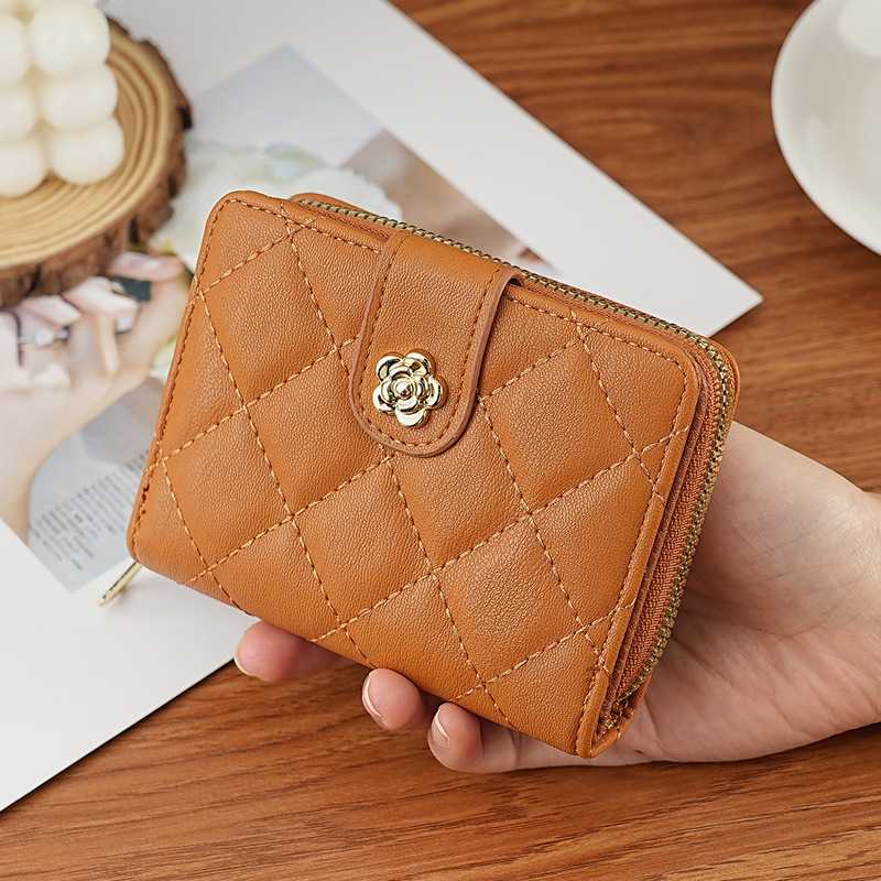 New diamond-shaped small Xiang-style women's wallet, European and American style light luxury wallet, one-piece wallet, large-capacity coin purse full figure
