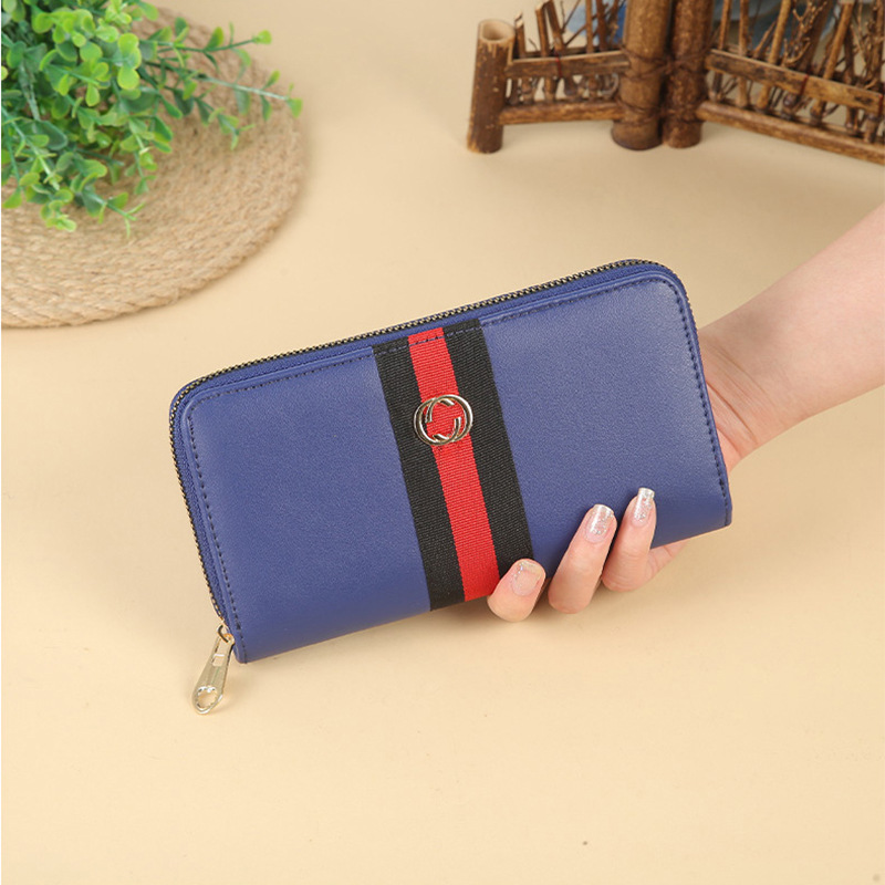 New fashionable and simple wallet, girl's clutch, multi-functional, long, large-capacity, waterproof zipper bag is available for wholesale full figure