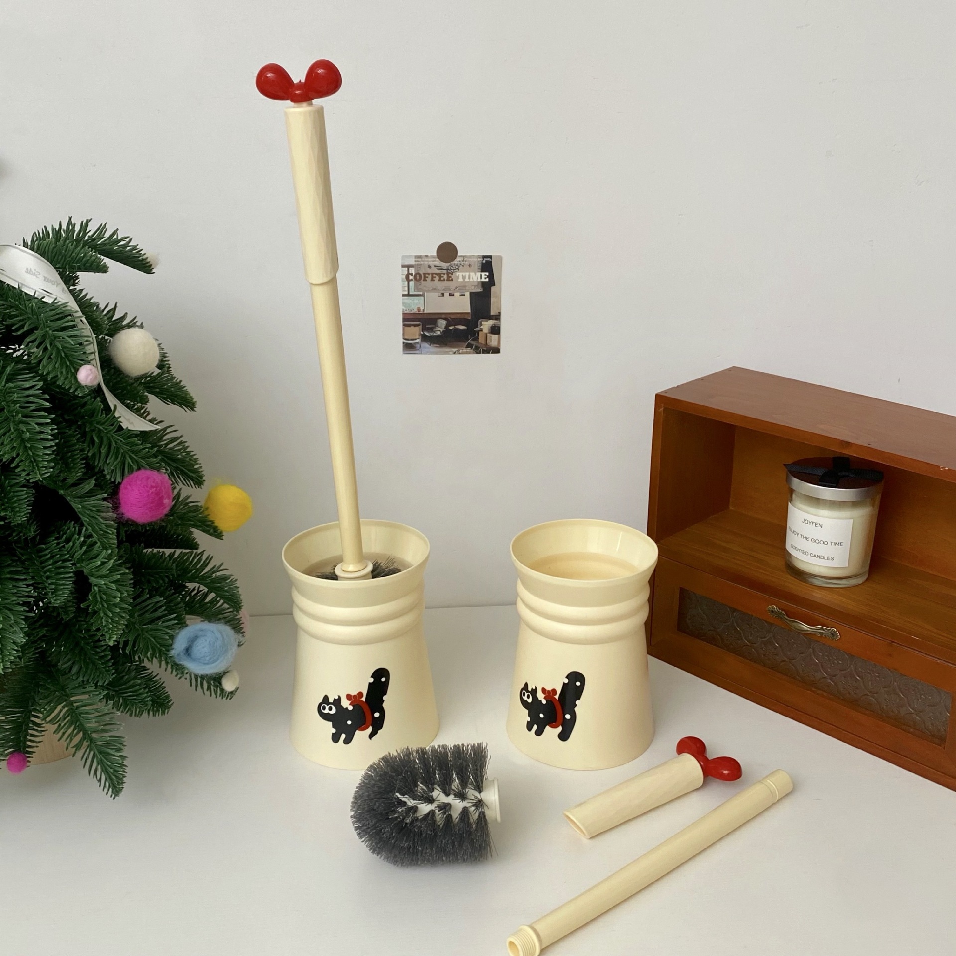 Toilet brush, no blind spots, household toilet cleaning, bathroom squat toilet cleaning, long-handled toilet cleaning set, a magic tool with a base Specification drawing