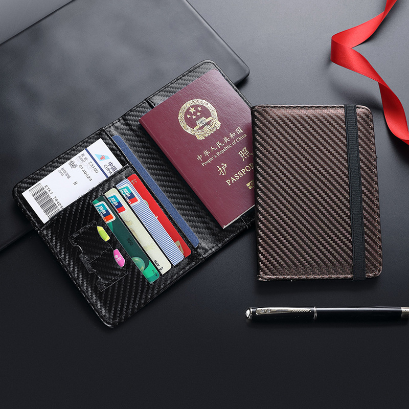 New Ailun fiber passport holder, passport wallet protective case, suitable for both men and women, RFID ID card case details Picture
