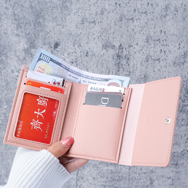 Wholesale of new Korean version women's wallets, short, ins, simple, student multi-slot hand-held bags and coin purges details Picture