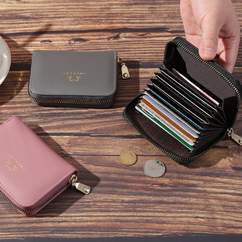 New Korean-style cat organ bag, multi-slot card bag, coin purse, ID card bag, card holder logo Specification drawing