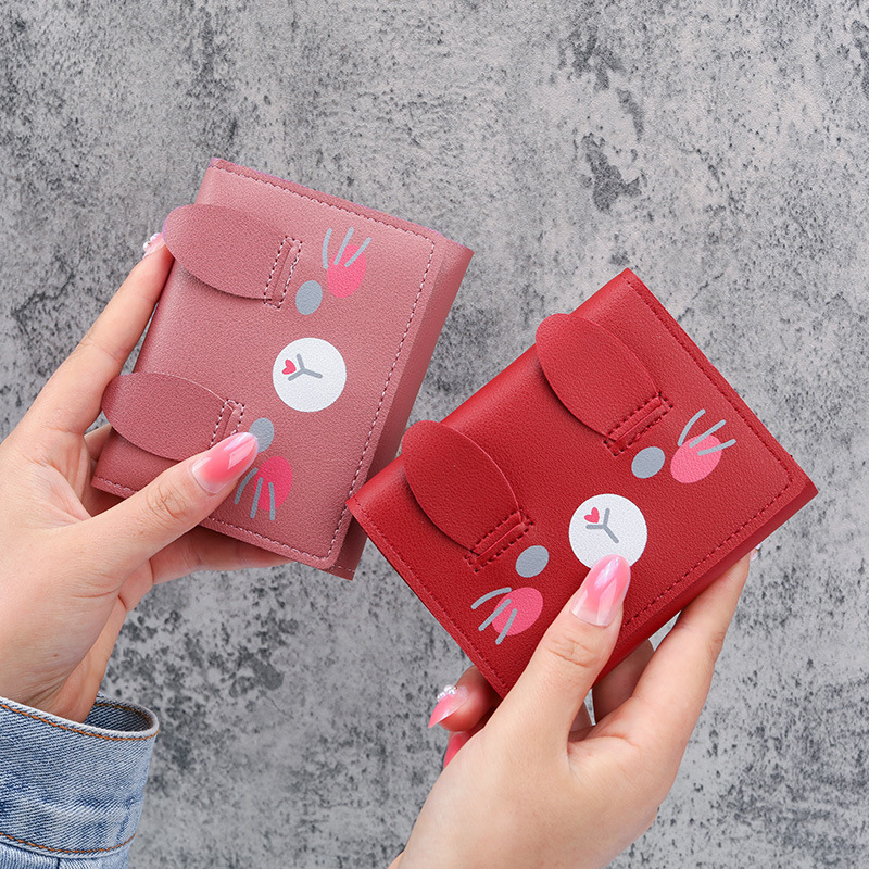 Factory Direct sales 2021 Short Wallet, Cute cartoon student 30% off Wallet, Fashionable buckle women's wallet Specification drawing