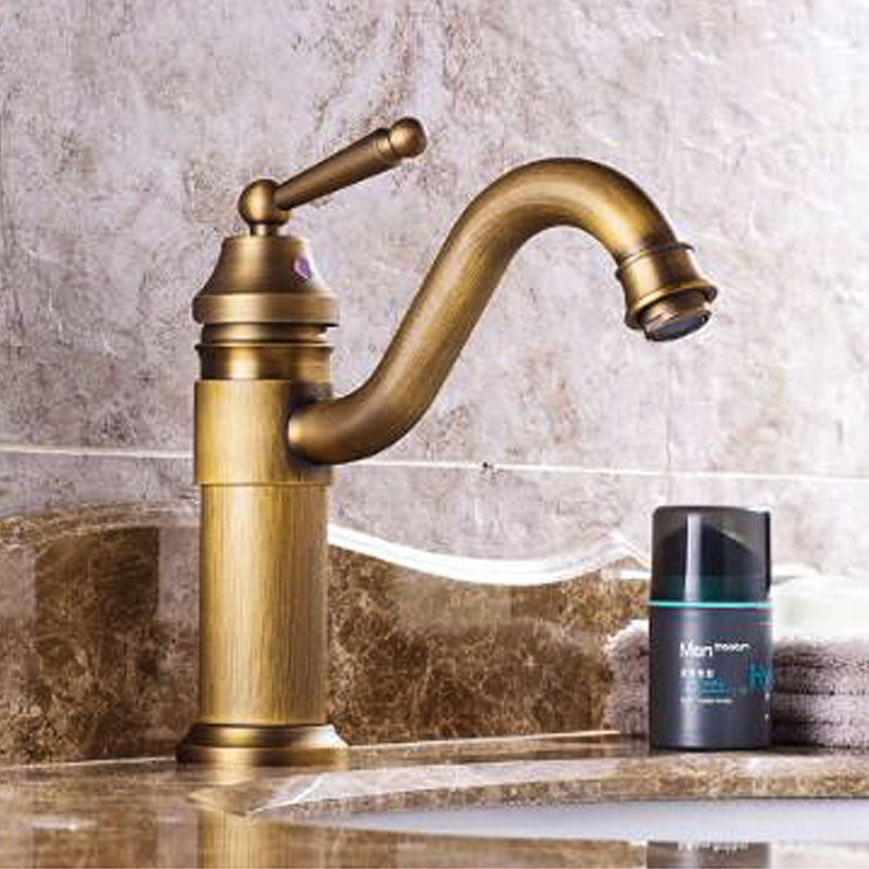European-style antique copper washbasin faucet, hot and cold water outlet basin faucet, bathroom bathroom washbasin faucet Specification drawing