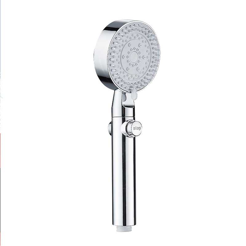 Five-speed pressurized massage handheld showerhead, large water output pressurized handheld showerhead, filter rain shower showerhead Item Picture