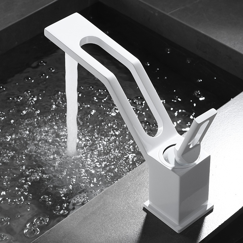New creative washbasin faucet, cold and hot dual-purpose bathroom, all-copper washbasin, anti-splash washbasin faucet details Picture