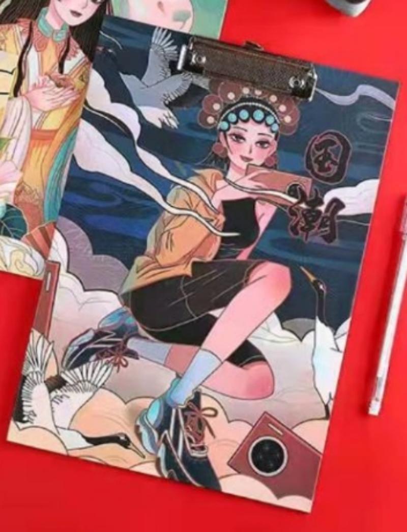 A4双层板夹学生专用高颜值原创港风女孩系列防水ins风超厚垫板