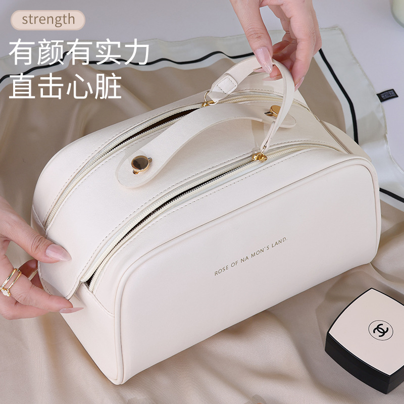 Cloud Pillow makeup bag wholesale Double zipper ins high appearance Level portable travel cosmetics toiletries storage bag full figure