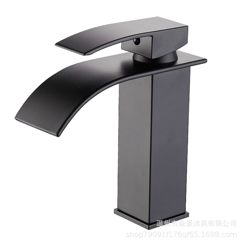 All-copper top and bottom basins, waterfall faucet, black lacquered cold and hot washbasin faucet, washbasin manufacturer wholesale Application Scenario