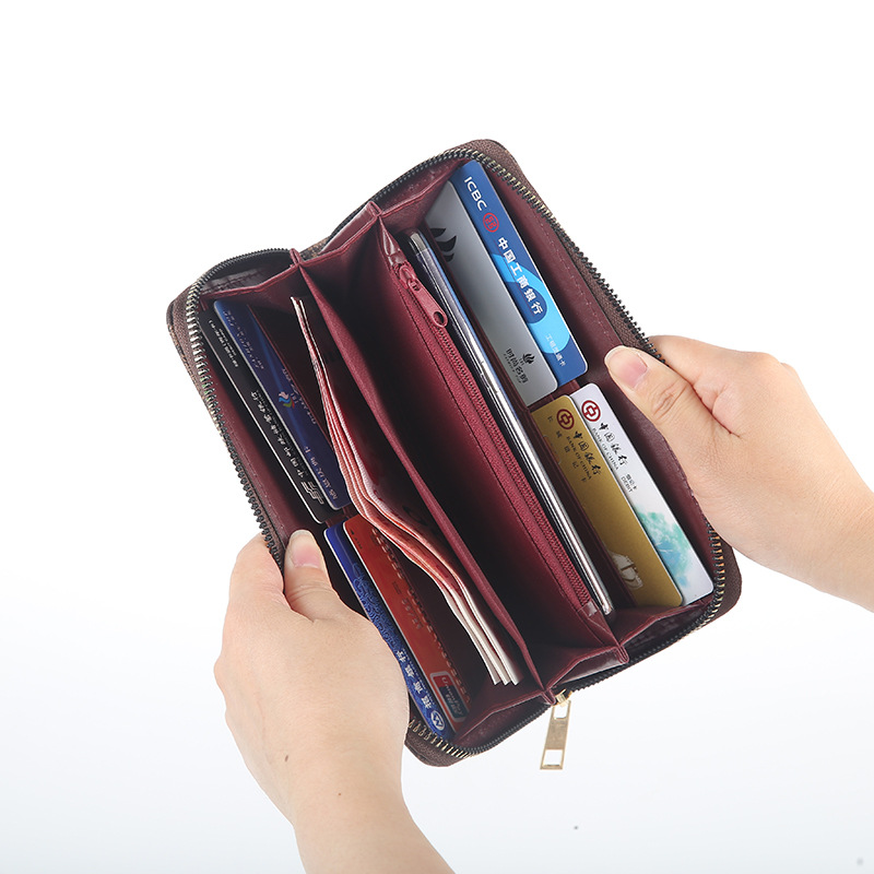 New business fashion multi-functional clutch bag, universal clutch bag, big brand style, long zipper wallet wholesale Specification drawing