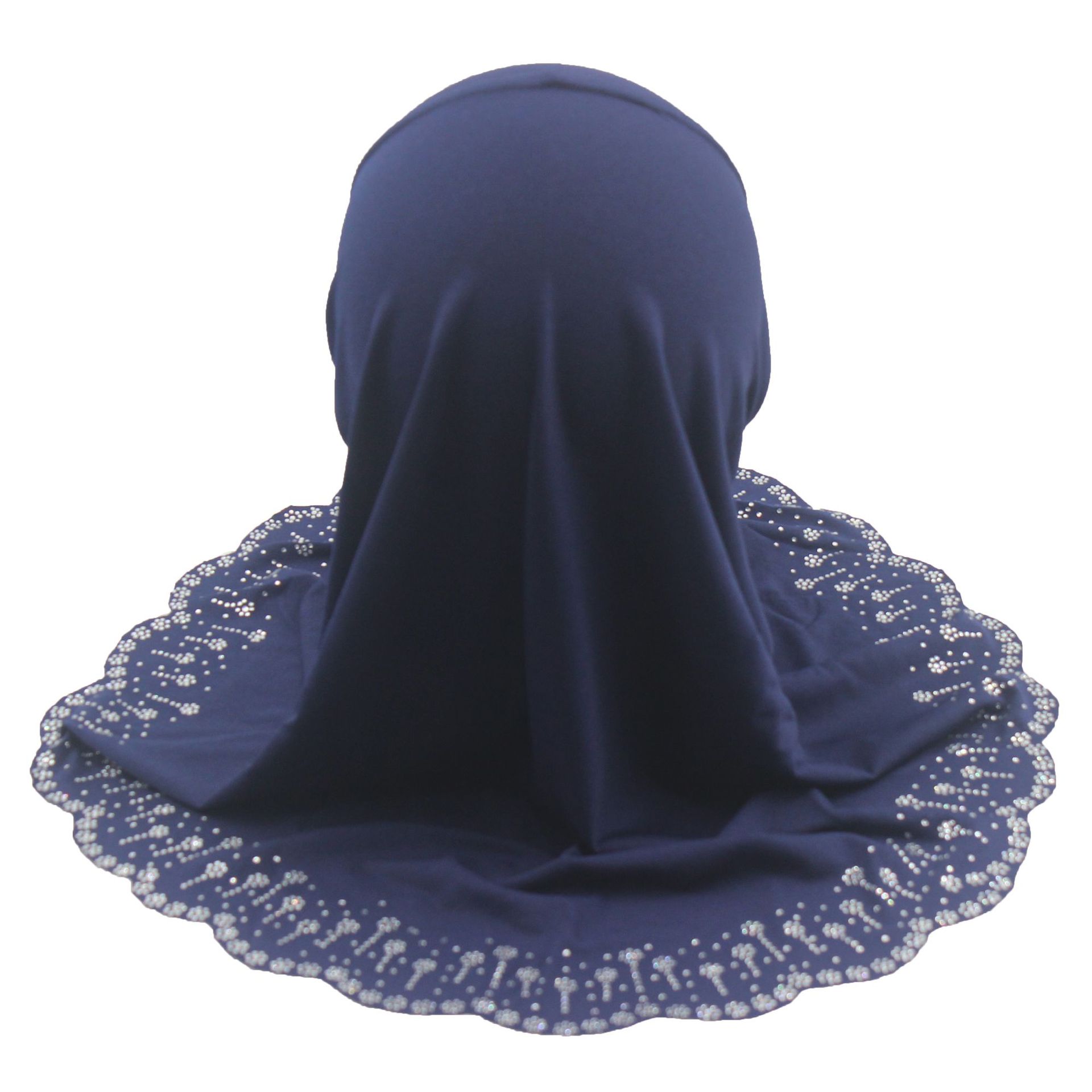 Flower-shaped fringed diamond hand-trimmed lace Malay headscarf, girls scarf Muslim headscarf details Picture