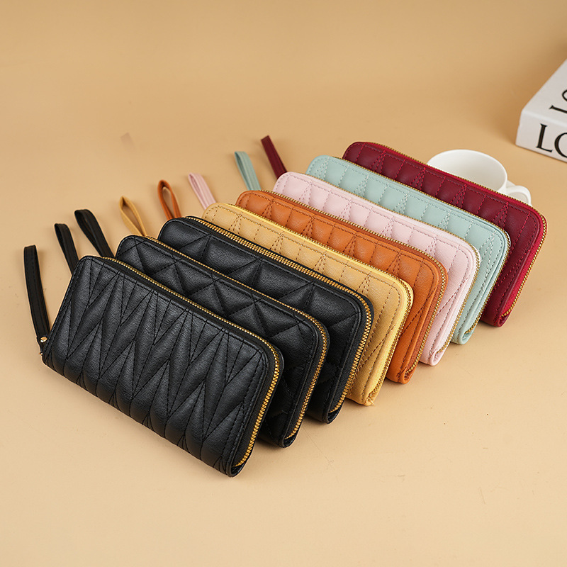 New small-style large-capacity ladies' storage wallet, European and American light luxury hand-held zipper cross-border wallet in stock details Picture