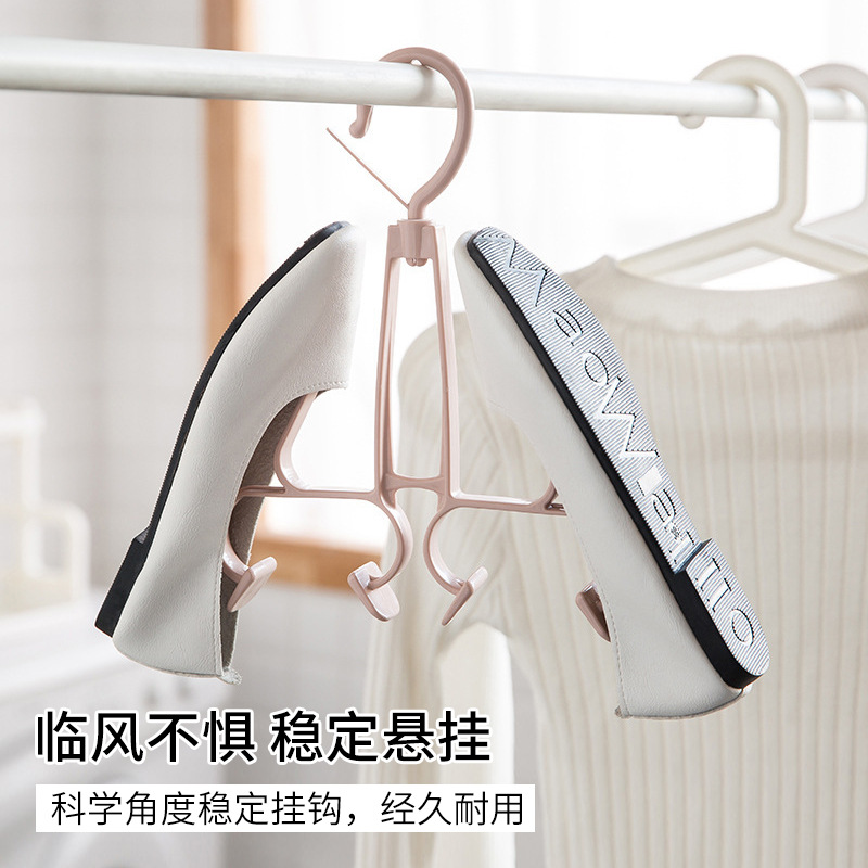 [Creative thickened Double Hooks] Balcony shoe drying rack for hanging shoes, shoe drying rack hooks, shoe drying rack, drying rack details Picture