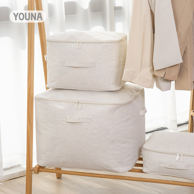 Wholesale of 2024 new Tianshan cotton and linen bone strip storage and organization bags, fabric thickened waterproof oversized clothing storage bags Specification drawing