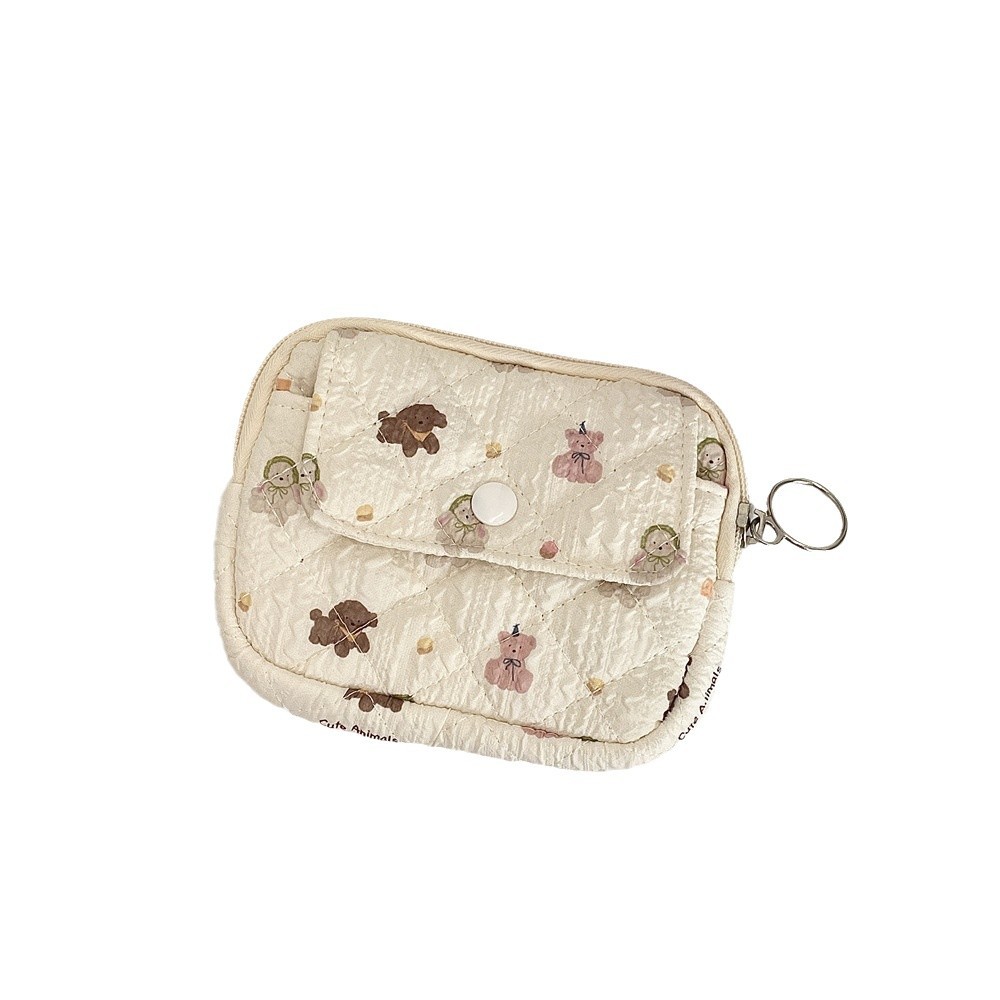 41224 [Copyright Class] Cartoon Floral Multi-functional Storage Bag, Organizing Bag, ID Card Bag, Key, Coin Purse Item Picture