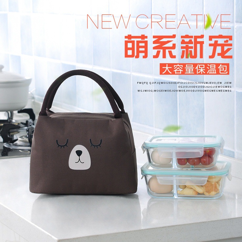 Cute pet series student and office worker hand-held lunch box bags, Oxford cloth picnic bags, children's lunch bags, bento bags wholesale details Picture