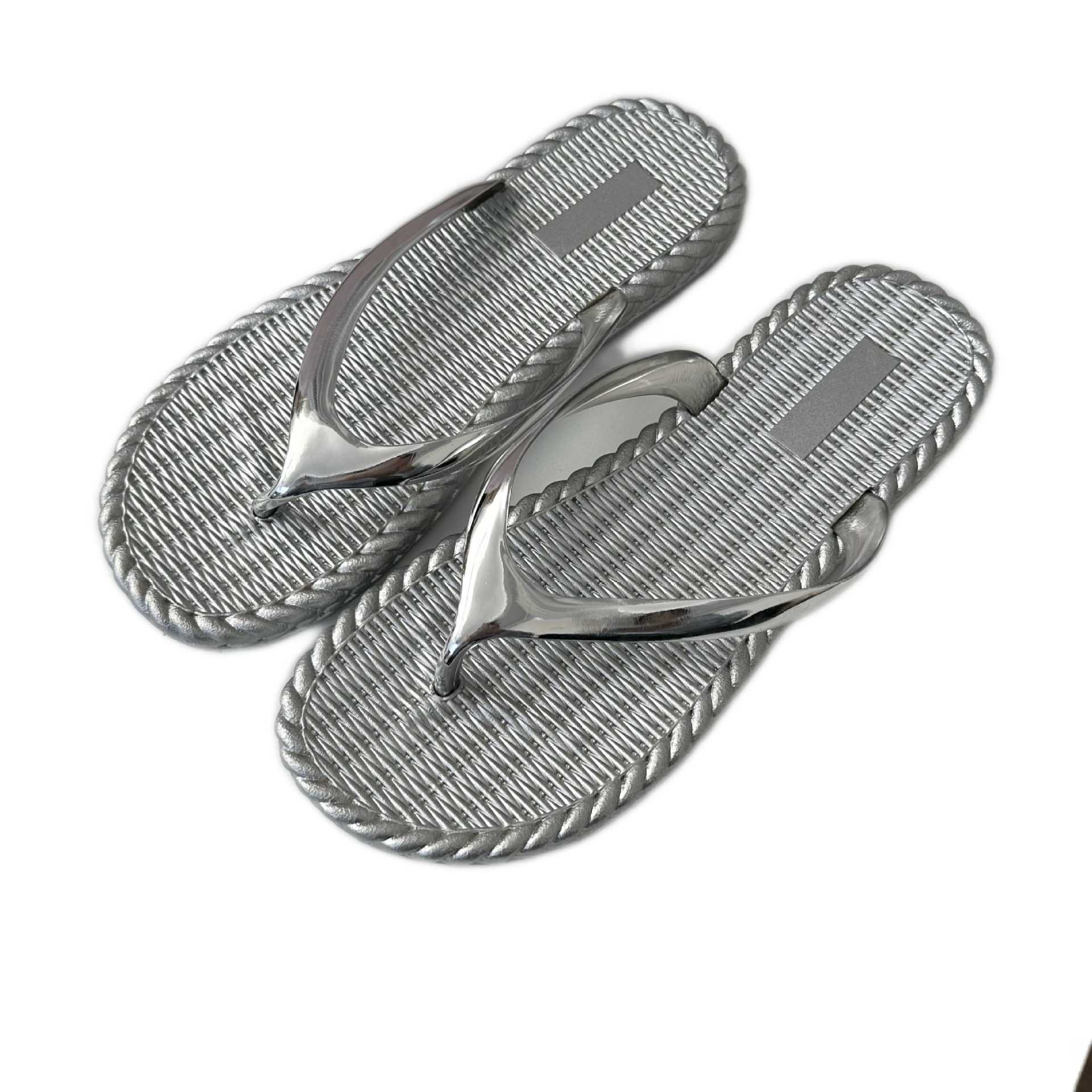 New glossy rattan flip-flops, flip-flops, women's fashion flip-flops, comfortable flat slippers, summer casual sandals Item Picture