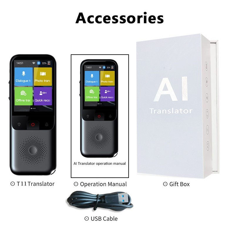 【 Hot Spot from Peers 】T11 Smart AI Translation Device Cross-border Offline Photo Translation Headset Artificial Intelligence Simultaneous Interpretation Application Scenario